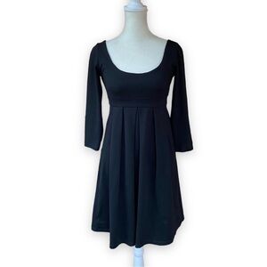 𝅺SUSANA Monaco Black Empire Waist 3/4 Sleeve Fit and Flare Dress